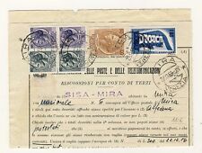 C6234- Modulo, riscossioni per conto terzi, Sisa-Mira, Siracusana + Europa, 1956
