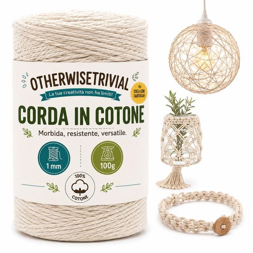 Spago cotone 1mm 100g - cotone,