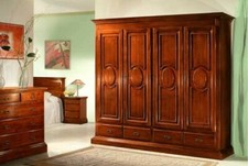 ARMADIO 4 ANTE 4 CASSETTI LEGNO MASSELLO L 235 P 60 H 217