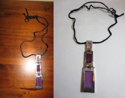Collana artigianale pendente - collana,