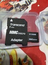 TRANSCEND MMC MICRO SD CARD DA 128 MB CON ADATTATORE NUOVA MAI UTILIZZATA