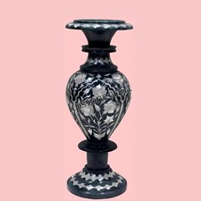 Vaso da fiori in marmo nero
