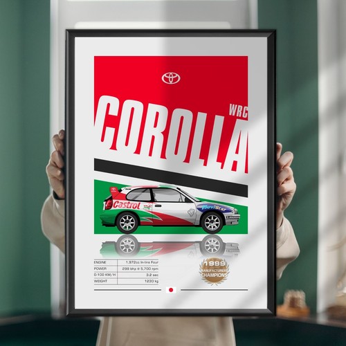 Toyota corolla wrc poster - toyota,