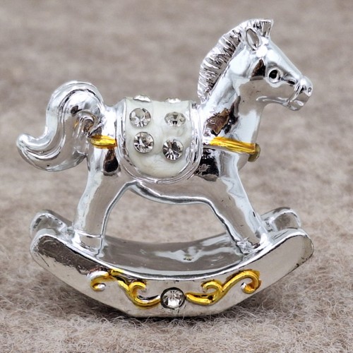 Cavallo dondolo argento oro - cavallo,