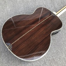 Chitarra Acustica Personalizzata 43 Pollici Abete Abalone Intarsi Corpo Palissandro Ebano