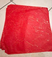 CARTA DI RISO  rossa con fili oro 5 fogli 39x39 cm