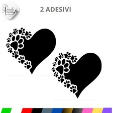 KIT 2 ADESIVI CUORE ZAMPE CANE