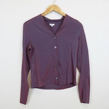 Camicia Aspesi Taglia 46 Donna Logo Comodo Seta Pratico Tinta Unita Viola Woman