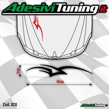 Adesivo Grafica Cofano Tribale 3 Intagliata Nero Opaco