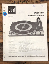 Manuale di servizio giradischi/giradischi Dual Model 1214 *originale*