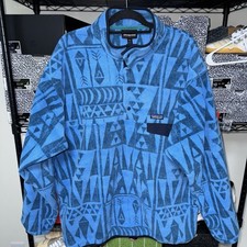 Pile Uomo Patagonia Synchilla Snap T Raro Tribal Geo Big Radar Blu XXL