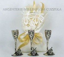 BOMBONIERE COMUNIONE ARGENTO CALICE CRESIMA CON OSTIA E UVA GOBLET CHALICE GRAPE