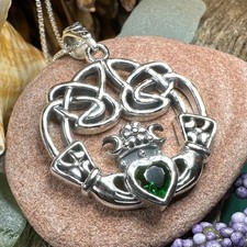 Collana Claddagh Irlanda Irlandese Regalo Grande Donna Ciondolo Celtico 925 con CATENA
