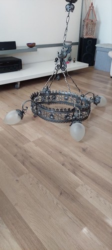 Lampadario ferro battuto - lampadario, in