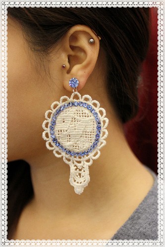 Orecchini pizzo bianco - orecchini,