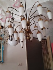 lampadario vintage Anni 60, 18 Punti Luce, Stilnovo Arredoluce.