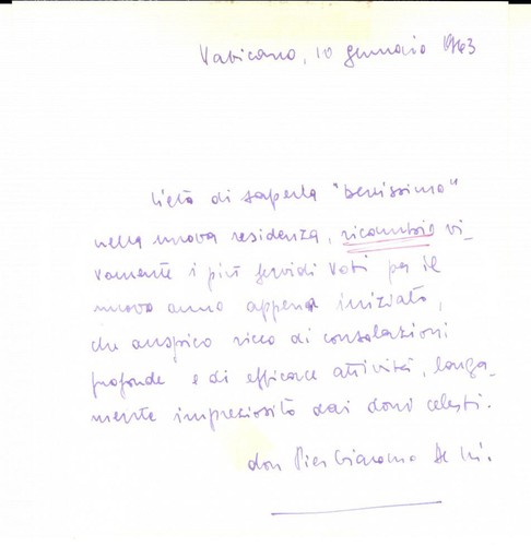 1963 vaticano auguri mons - vaticano,