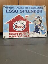 INSEGNA ESSO TARGA LATTA MODERNARIATO Originale Vintage Ancienne PLAQUE EMAILLEE