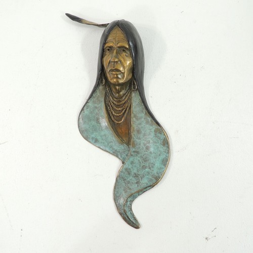 Native american bronze wall - american,