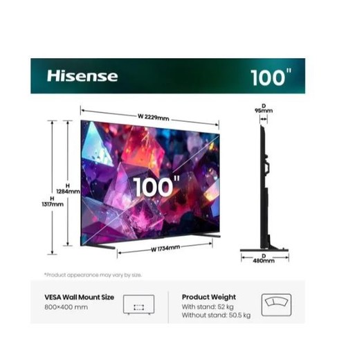 Hisense 100e7s pro - 2,54, m