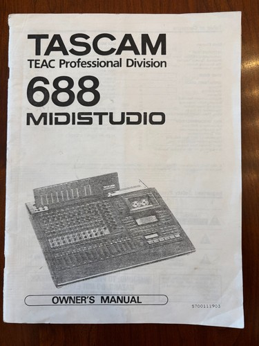 Tascam 688 midistudio - midistudio, manuale