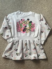 Vintage Walt Disney Company Minnie Mickey Love Felpa Vestito Ragazze 5/6 USA 