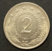 JUGOSLAVIA 2 DINARA 1971 1972