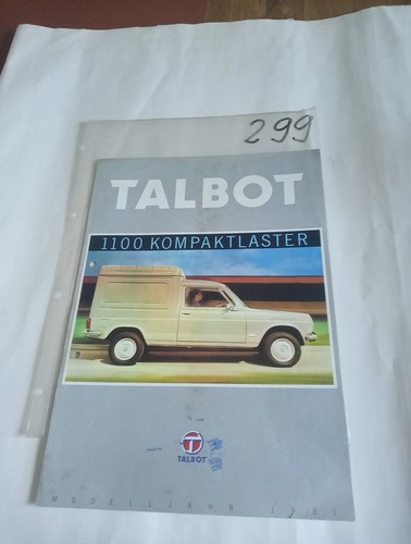 Brochure auto talbot 1100 - auto,