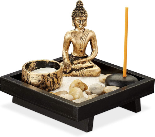 Giardino zen con buddha - con,