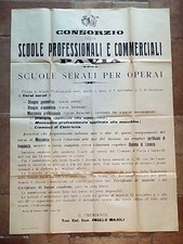 MANIFESTO FASCISTA CITTA' DI PAVIA - FASCISMO VENTENNIO WWI WW2 ELMETTO