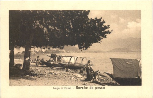 Lake como barche da pesca - -,