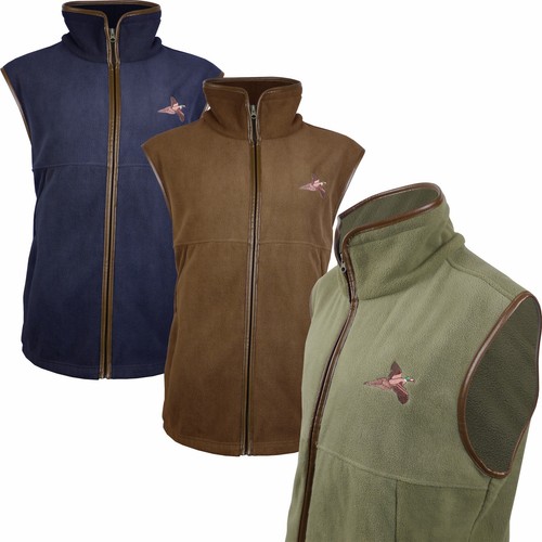 Gilet pile ricamato fagiano - gilet,