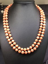 collana 2 fili corallo rosa