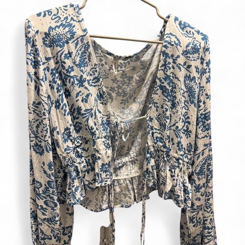 Cardigan floreale blu bianco - blu, e