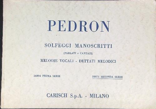 Pedron solfeggi manoscritti - pedron,