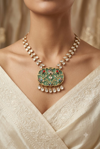 Set collana kundan intarsiata - collana,