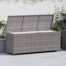Baule da Giardino Grigio 150x50x60 cm in Polyrattan