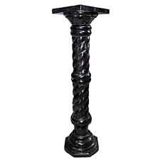 Colonna Classica in Marmo Nero Marquinia con Fusto Ritorto Italian Column H100cm