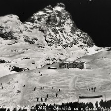 CERVINIA BREUIL 2050 CAMPI DI SCI E GRAND HOTEL VECCHIA CARTOLINA