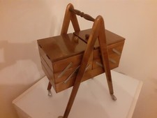 ✅?Scatola A Bussola Porta Cucito Vintage D'epoca Con Contenuto 