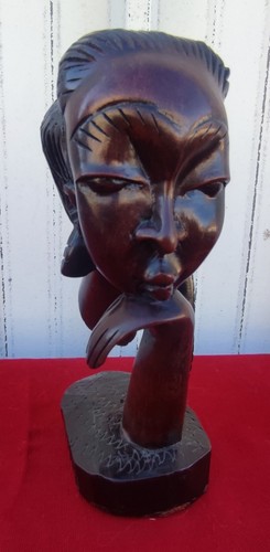 Scultura statua africana - scultura, in