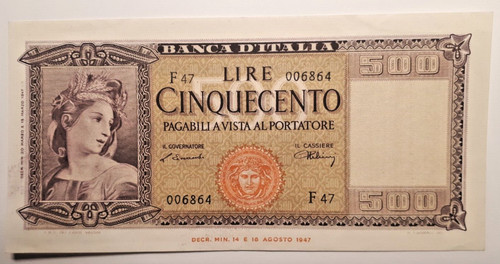 500 lire italia - lire,