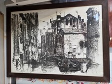 Litografia Pietro Annigoni Impressioni Veneziane