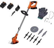 DECESPUGLIATORE a BATTERIA TAGLIABORDI Elettrico 1000W TAGLIAERBA 2 BATTERIE