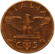 1942 Italy 5 Centesimi