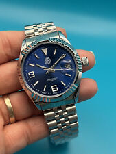 Orologio automatico uomo meccanico acciaio Quadrante Blu Stile bracciale Jubilee