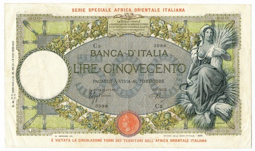 500 lire capranesi mietitrice - lire,