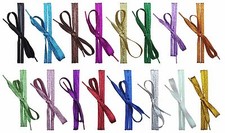 CHEX Lacci Piatto Scarpa Stivale Allenamento 110cm Lungo 1cm Coppia Metallico