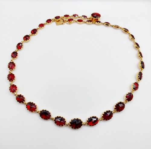 Collana antica oro 18k - , granati