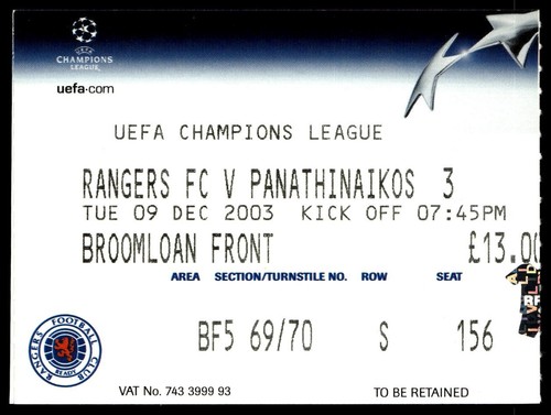 Biglietto rangers vs - rangers, fc